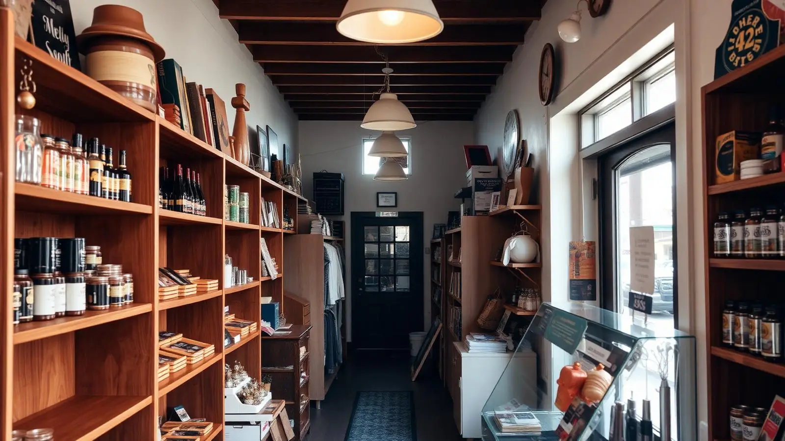 A downtown storefront interior in afternoon light, from the Example Retail sample website